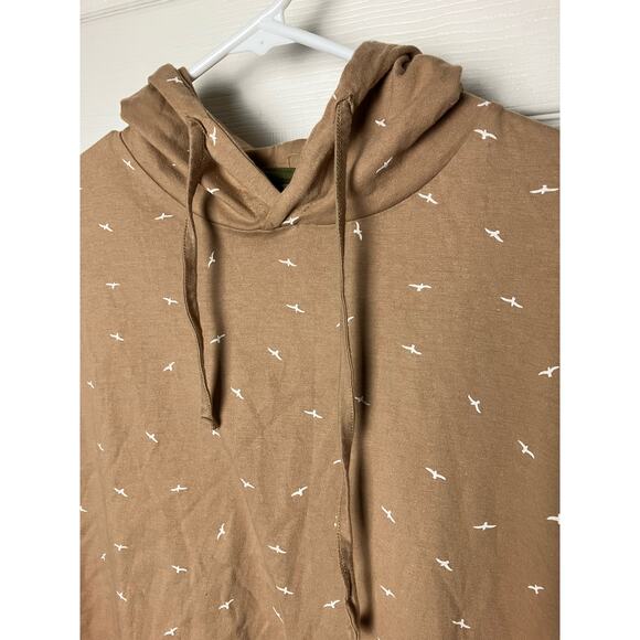 Denim & Flower Ricky Singh Shirt Brown Hoodie Pullover Long Sleeve Size M - Picture 2 of 6